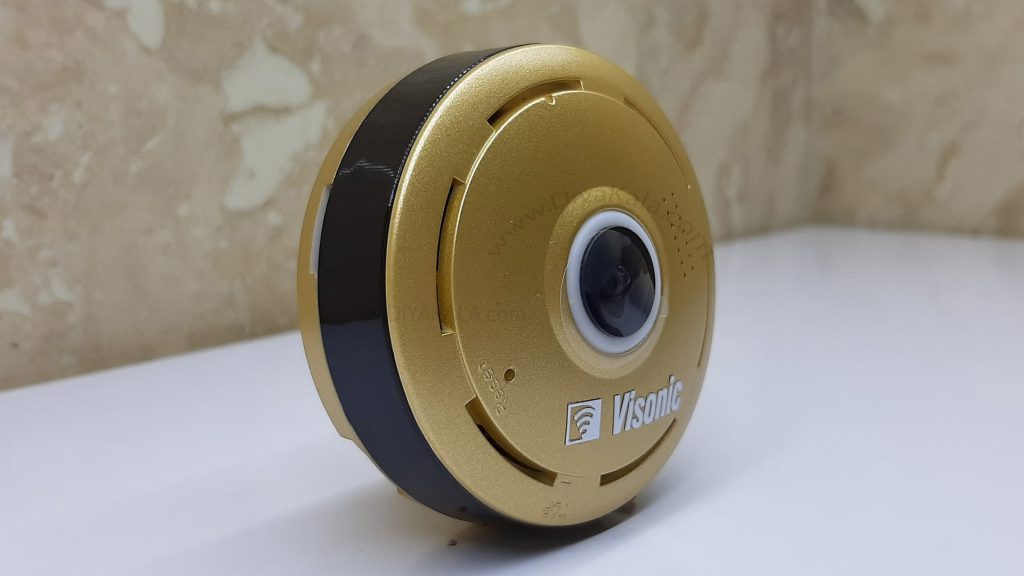 دوربین بیسیم طلایی وای فای ویسونیک نمای کنار زیبا